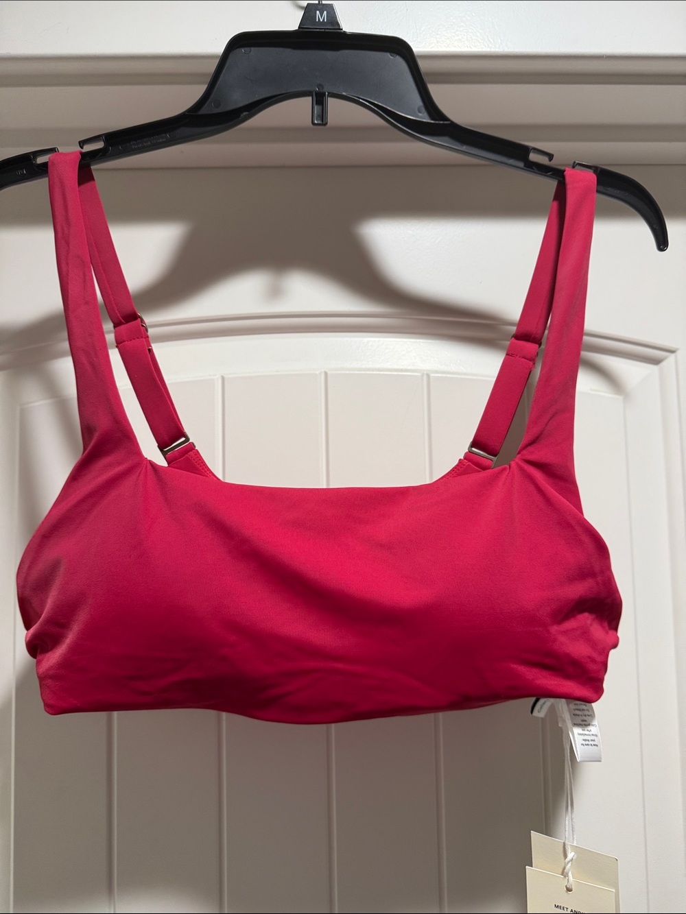 Andie Pink Square-Neck Bikini Top
